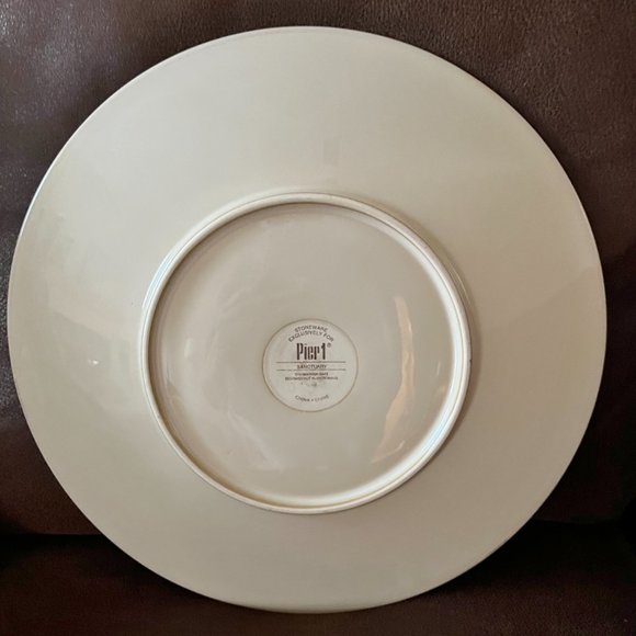 Pier 1 Sanctuary Dinner Plate in Tan with Brown Etched Starburst - Picture 6 of 6